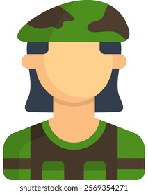 Soldier Icon Flat Vector Illustration