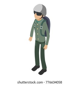 Soldier icon. Isometric illustration of soldier vector icon for web