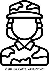 Soldier Icon Line Vector Illustration