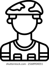 Soldier Icon Line Vector Illustration