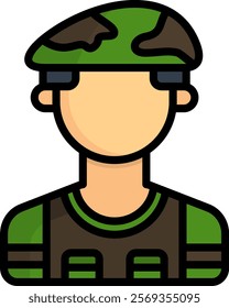 Soldier Icon Lineal Color Vector Illustration