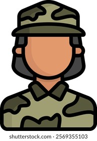 Soldier Icon Lineal Color Vector Illustration