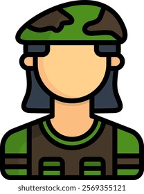 Soldier Icon Lineal Color Vector Illustration