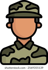 Soldier Icon Lineal Color Vector Illustration