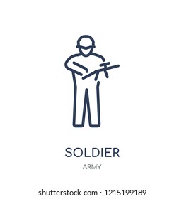 Soldier icon. Soldier linear symbol design from Army collection.