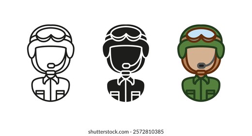 Soldier icon. Military forces character vector illustration. Army uniform symbol. American veteran sign. Patriot avatar. Special forces camouflage occupation. US combat warrior officer silhouette.