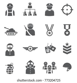 Conjunto de iconos de soldado