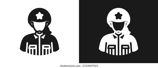 Conjunto De Iconos De Soldado Glifo En Fondo Blanco Y Negro
