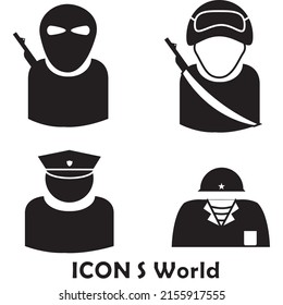 Soldier icon set. Vector illustration eps10.