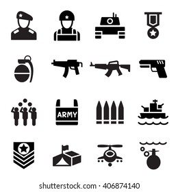 Soldier Icon Set Vector Illustration 