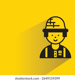 soldier icon with shadow on yellow background