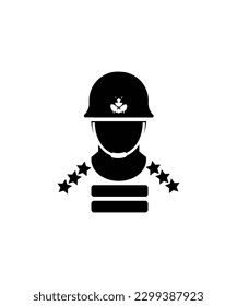 icono del soldado, mejor icono plano del vector.