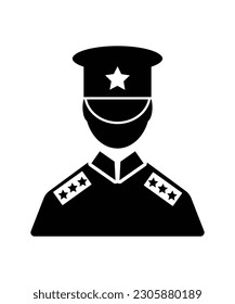 Soldatensymbol, Vektorsymbol mit der besten flachen Ikone.