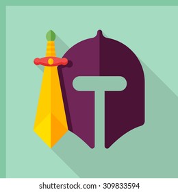 Soldier icon, vector illustration. Flat design style with long shadow,eps10