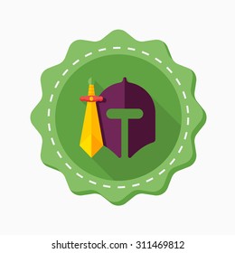 Soldier icon, vector illustration. Flat design style with long shadow,eps10