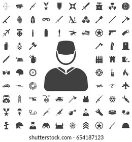 Soldier icon of vector illustration for web and mobile design. Set of weapon icons