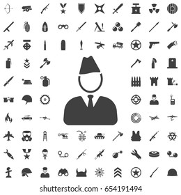 Soldier icon of vector illustration for web and mobile design. Set of weapon icons