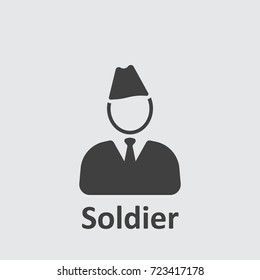 Soldier icon of vector illustration for web and mobile design on the grey background.