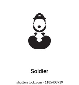 Soldier icon vector isolated on white background, logo concept of Soldier sign on transparent background, filled black symbol