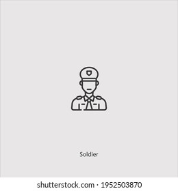 Soldier icon vector isolated on white background