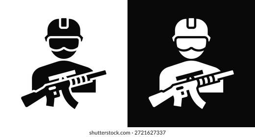 Soldier-Symbol, weißer und schwarzer Hintergrundstil
