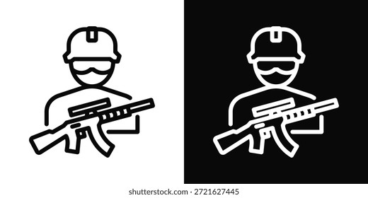Soldier-Symbol, weißer und schwarzer Hintergrundstil