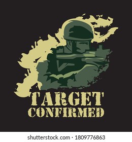 Soldier Illustration for T-shirt. Suitable for soldiers at heart, soldiers, friends and enthusiasts even those who admire soldiers for serving their countries.