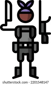 soldier isolated design element stock illustration. Vector on a white background