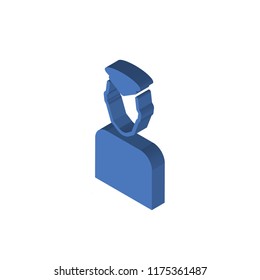 Soldier isometric left top view 3D icon