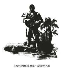 soldier in the jungle