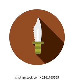 Icono del Círculo de Cuchillo de Soldado. Ilustración vectorial del signo militar.