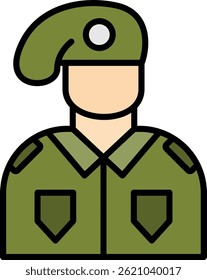 Soldier Line Filled Vector Icon Design