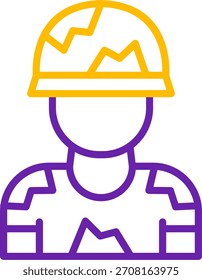 Línea de soldado Diseño de icono de Vector de dos colores