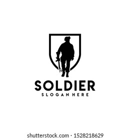 Soldier Logo Design Vector for Badge and Icon