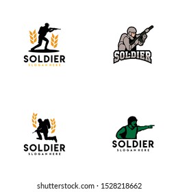 Soldier Logo Design Vector for Badge and Icon