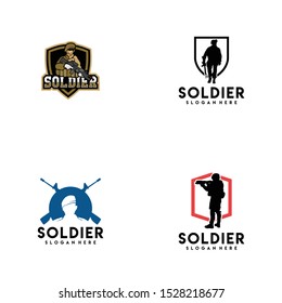Soldier Logo Design Vector for Badge and Icon