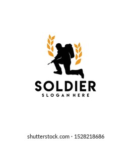 Soldier Logo Design Vector for Badge and Icon