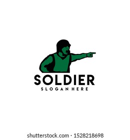 Soldier Logo Design Vector for Badge and Icon