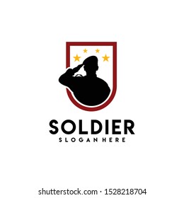 Soldier Logo Design Vector for Badge and Icon