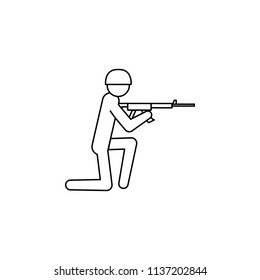Soldier with a machine gun icon. Element of popular army icon. Premium quality graphic design. Signs, symbols collection icon for websites, web design, on white background