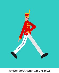 Soldier marching. guardsman  isolated. guard enlisted man
