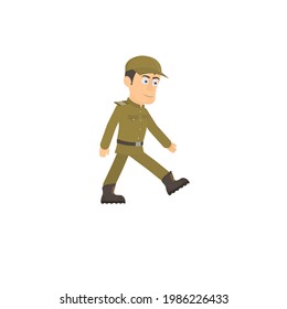 Soldier. Soldier marching, vector illustration