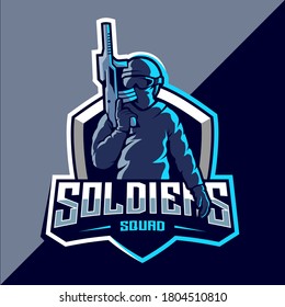 Soldier mascot esport logo design