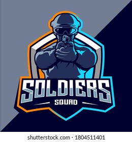 Soldier mascot esport logo design