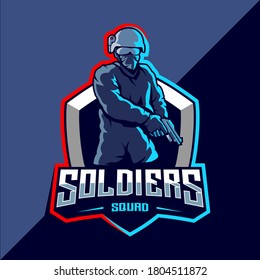 Soldier mascot esport logo design