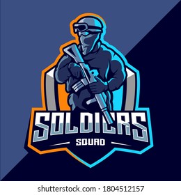 Soldier mascot esport logo design