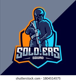 Soldier mascot esport logo design