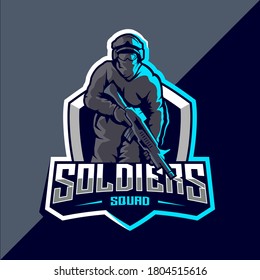 Soldier mascot esport logo design