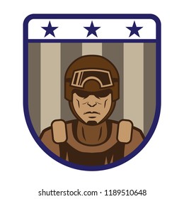 Soldier Mascot Logo Emblem Template Vector
