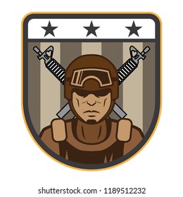 Soldier Mascot Logo Vector Illustration